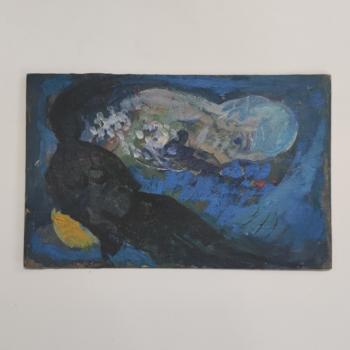 "L'anima", olio su cartone - Bianchi