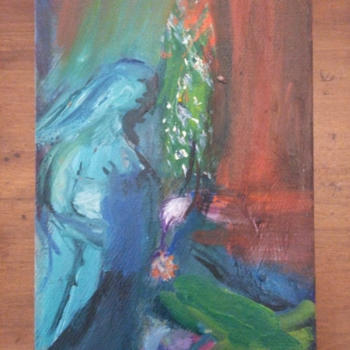 "Animo femminile", olio su cartone - Bianchi