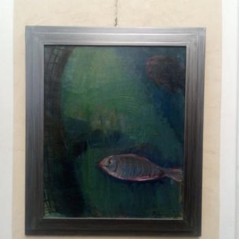 "Pesce rosa", dipinto olio su tela