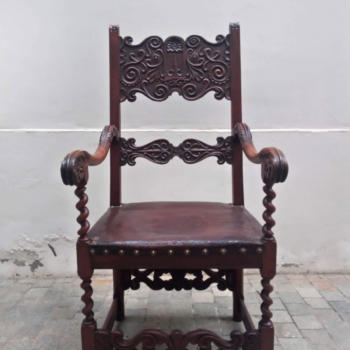 Sedia trono in legno - fine '800