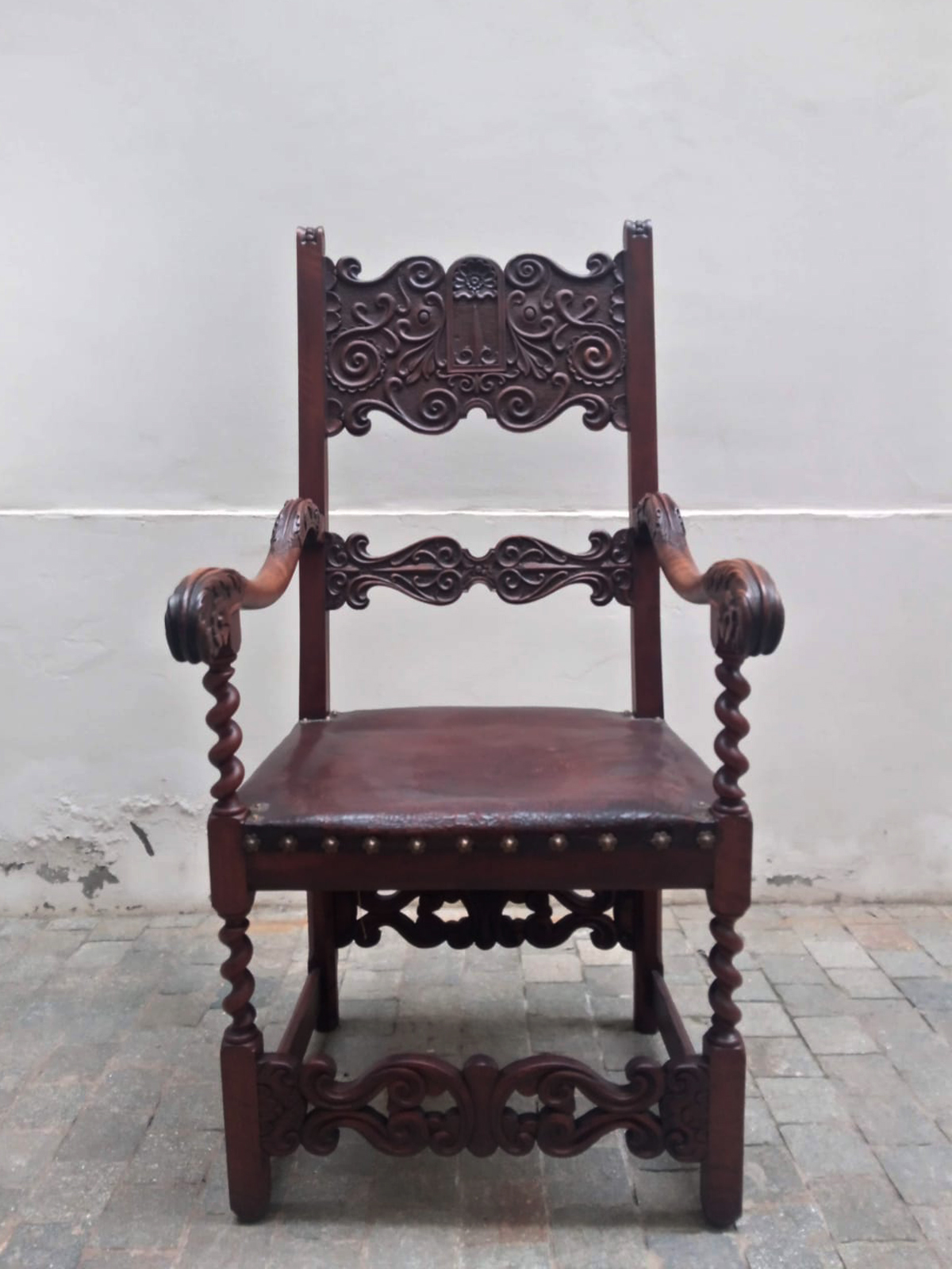 Sedia trono in legno - fine '800
