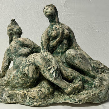 Le amiche - Franco Molteni - Bozzetto in gesso