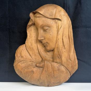 Madonna "del dito" - bassorilievo in legno - Franco Molteni