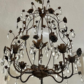 Lampadario a soffitto in ferro, inizio XXI secolo